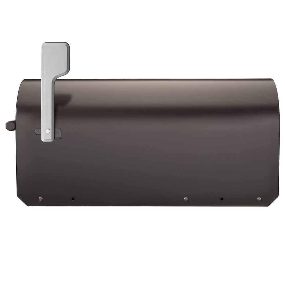 Large Rubbed Bronze Steel Post Mount Mailbox