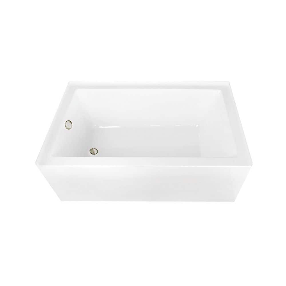 Aqua Eden 60 in. x 36 in. Acrylic Rectangular Alcove Soaking Bathtub with Left Drain in Glossy White/Polished Nickel price history on PriceWatchPro