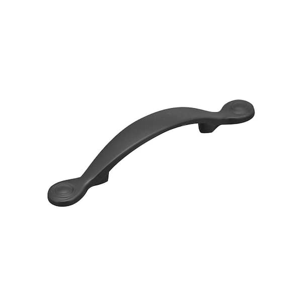 Unbranded 3 in. Center-to-Center Matte Black Rustic Arch Drawer Pull