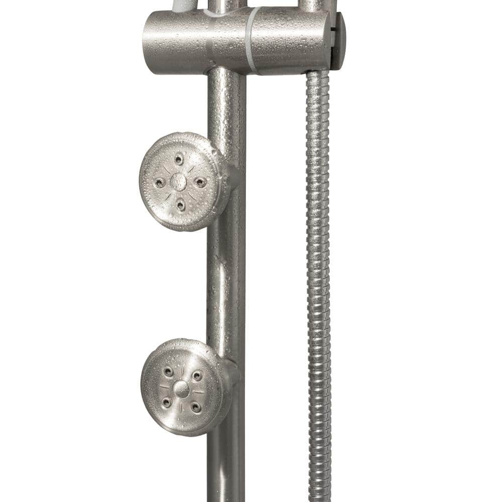 Brushed Nickel Multi-Function Shower System with Adjustable Height