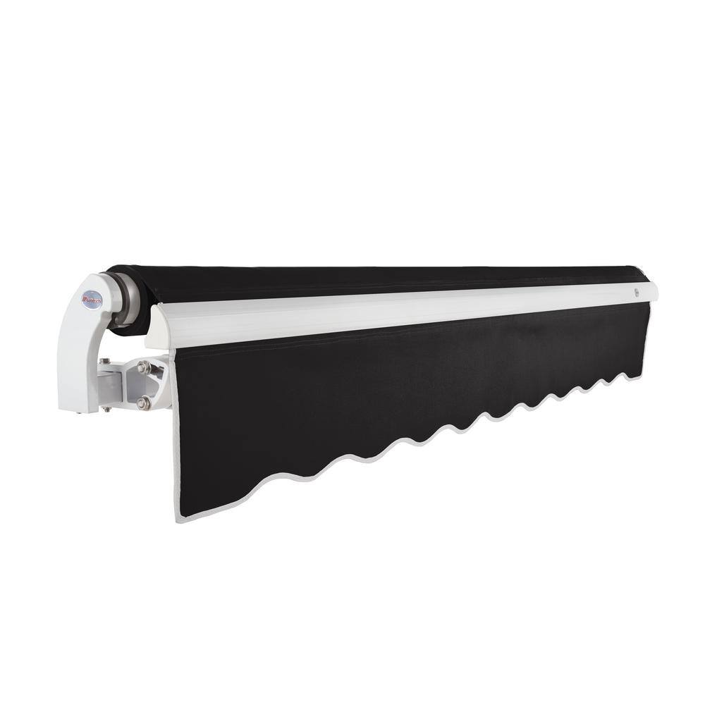 12' x 10' Black Woven Acrylic Motorized Retractable Patio Awning