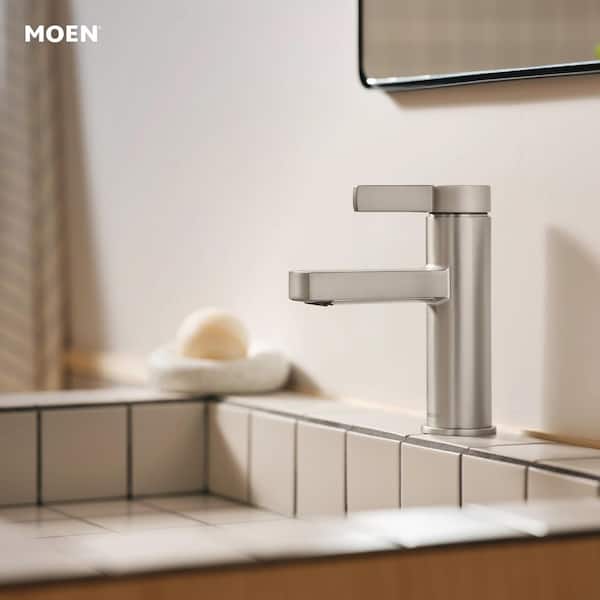 Beric Single Hole Single Handle Bathroom Faucet in Spot Resist Brushed Nickel