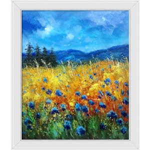 Cornflowers 45 Reproduction by Pol Ledent Galerie White Framed Nature Oil Painting Art Print 24 in. x 28 in.