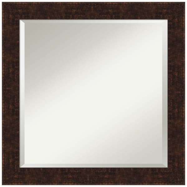 Amanti Art William Mottled Bronze Narrow 24 in. H x 24 in. W Framed Wall Mirror