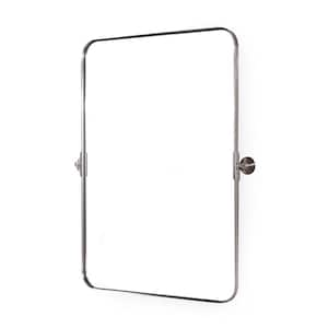 34 in. W x 1 in. H Stainless Steel Framed Brushed Nickel Wall Mirror