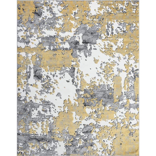 Tayse Rugs Wyatt Abstract Yellow 8 ft. x 10 ft. Indoor Area Rug