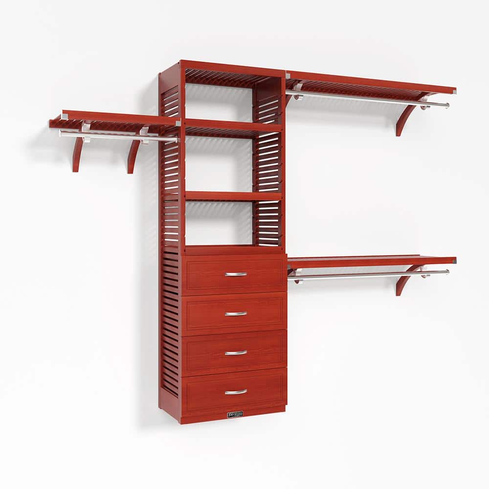72 in. W - 120 in. W Red Mahogany Walk in with 4 Drawers 16 in. Shelf Wood Closet System price history on PriceWatchPro