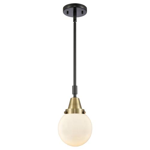 Beacon 100-Watt 1-Light Black Antique Brass Standard Mini Pendant Light with Painted Glass Shade, No Bulbs Included Pendant Lights