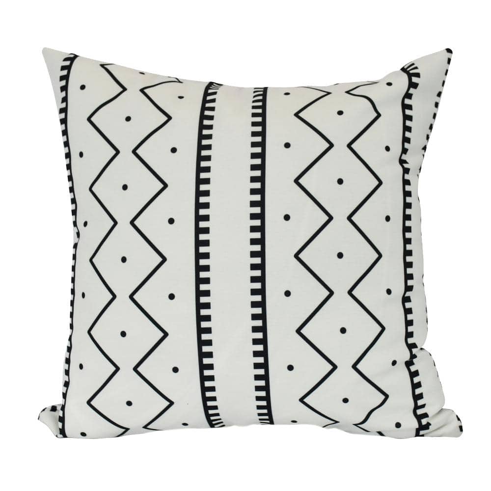Mudcloth Cream Geometric 20 in. x 20 in. Throw Pillow