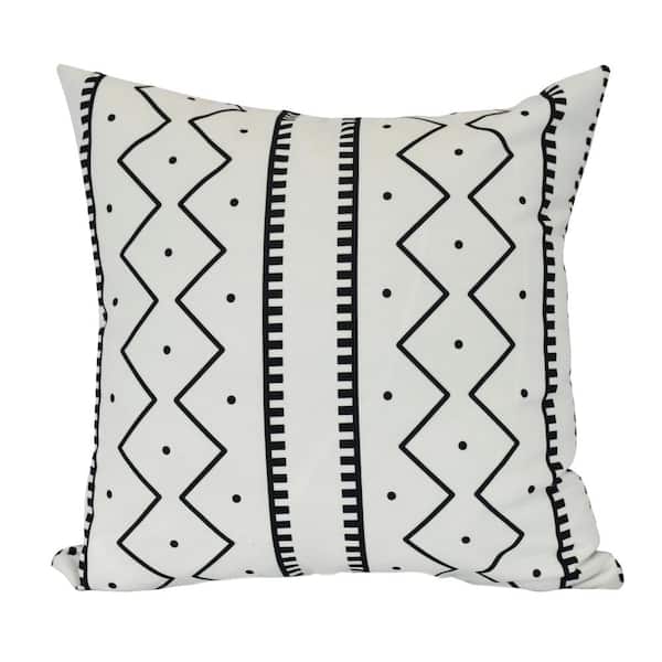 Unbranded Mudcloth Cream Geometric 20 in. x 20 in. Throw Pillow