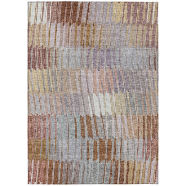Chantille Machine Washable Indoor/Outdoor Abstract ACN2271 Copper 3 ft. x 5 ft. Area Rug