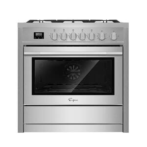 36 in. 5 Burner Slide-In Gas Range with 4.3 cu. ft. Single Oven in Stainless Steel