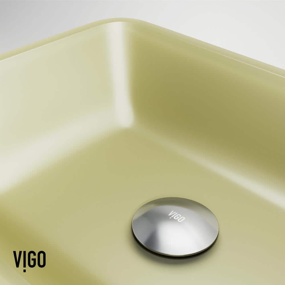 Citron Yellow Glass Rectangular Vessel Bathroom Sink