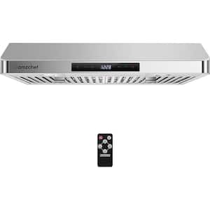 30 in. Ducted Under Cabinet Range Hood in Stainless Steel with Touch Display, LED Lights, and Dishwasher-Safe Filters
