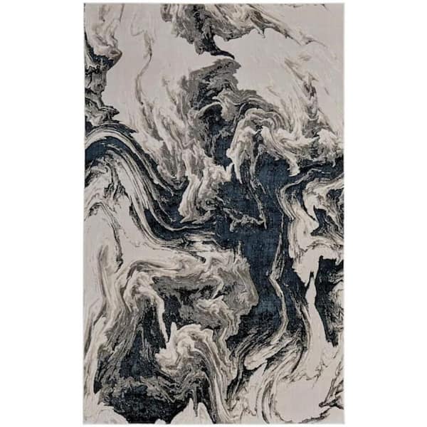Ivory, Black, Taupe Abstract 13 ft. x 20 ft. Area Rug