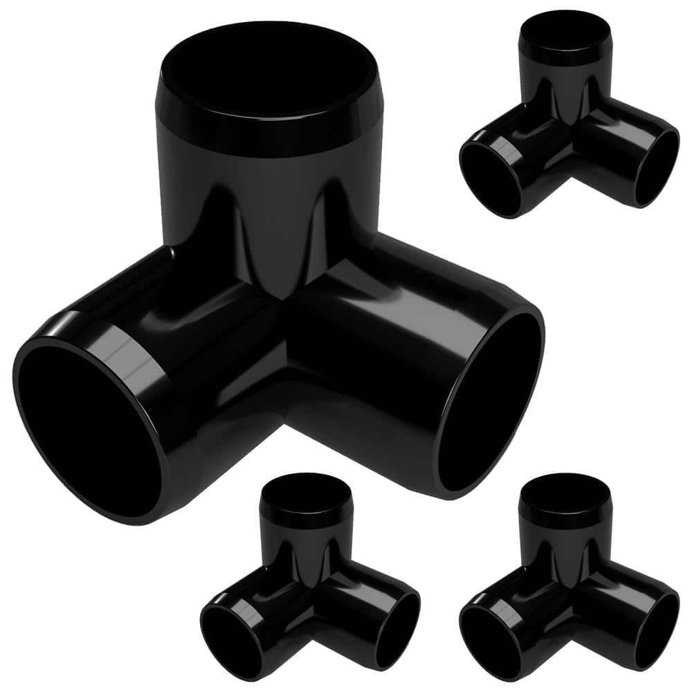 1-1/4 in. Furniture Grade PVC 3-Way Elbow in Black (4-Pack) price history on PriceWatchPro