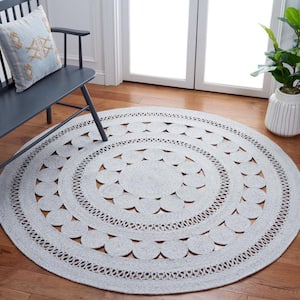Cape Cod Gray 6 ft. x 6 ft. Braided Circle Round Area Rug