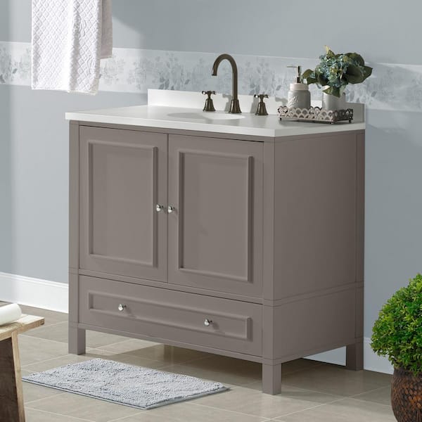 Williamsburg 36 in. Bathroom Vanity Cabinet without Top - Large Wood Vanity by Alaterre Furniture