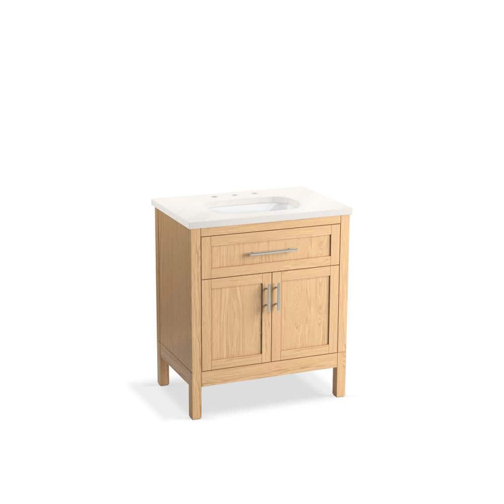 Hadron 30" Mahogany Bathroom Vanity with Quartz Top