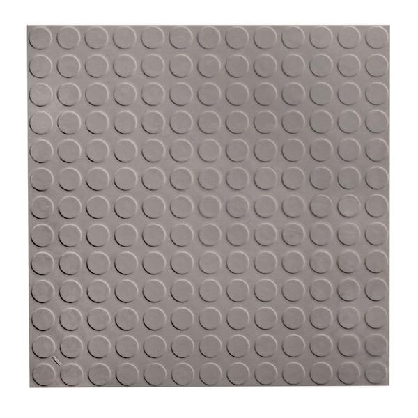 ROPPE Low Profile Circular Design 19.69 in. x 19.69 in. Slate Rubber Tile