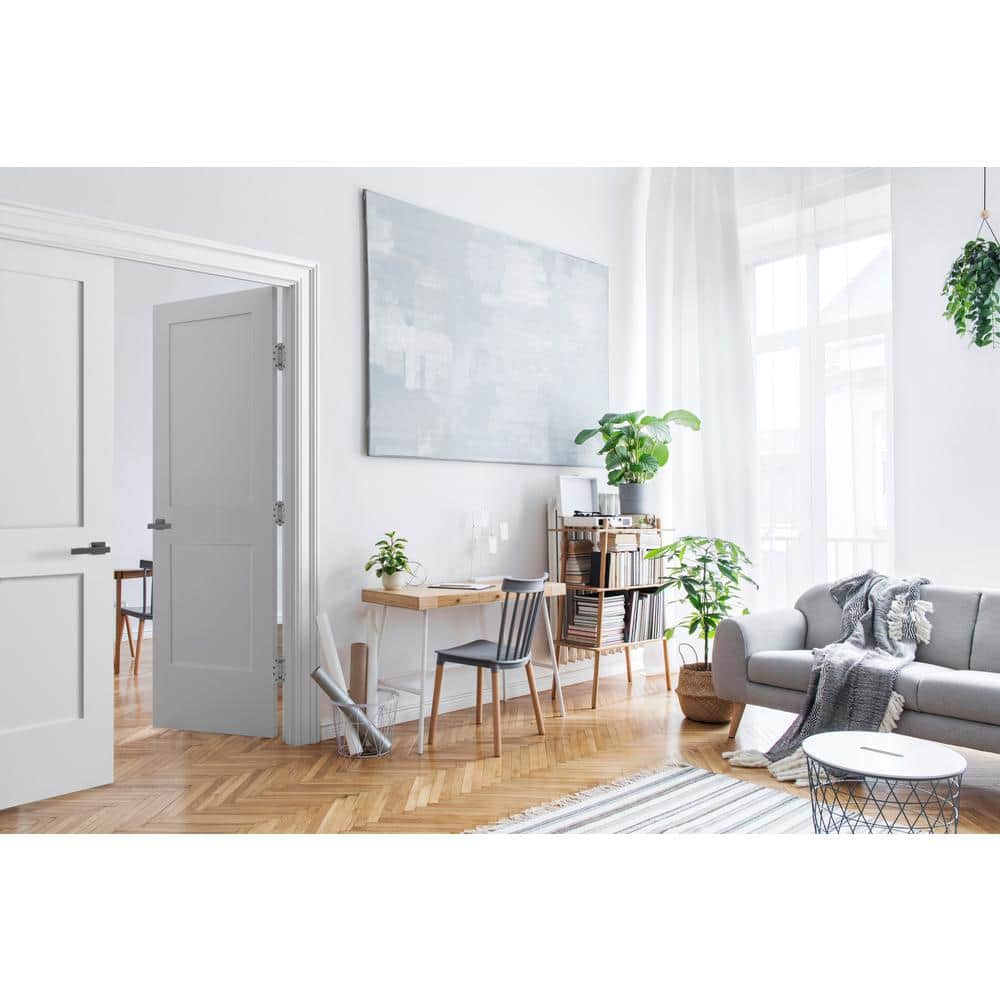 60 in. x 80 in. White Solid Core Double Prehung French Door