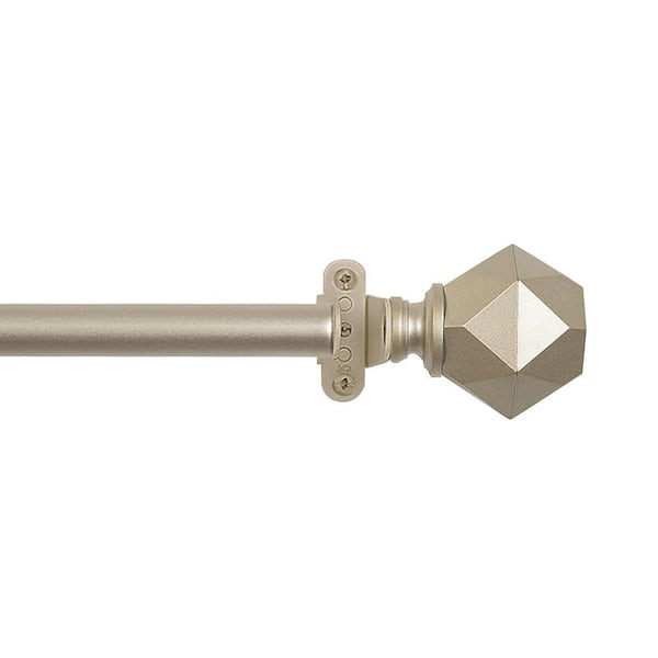 Innovative Bailey 48 in. - 86 in. Adjustable 3/4 in. Single Wrap Around Curtain Rod in Gold Bailey Finials
