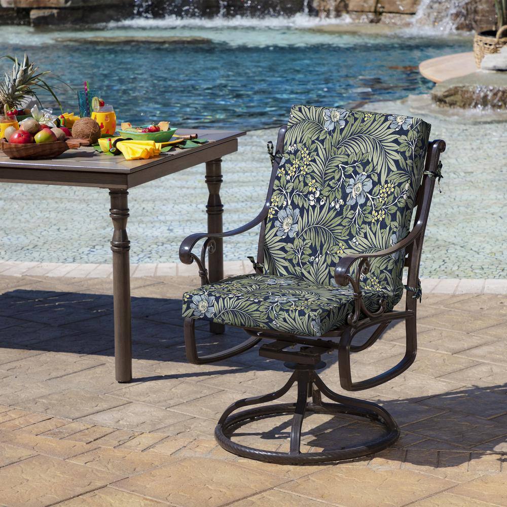 Sapphire Morrison Floral Highback Outdoor Dining Chair Cushions, Set of 2