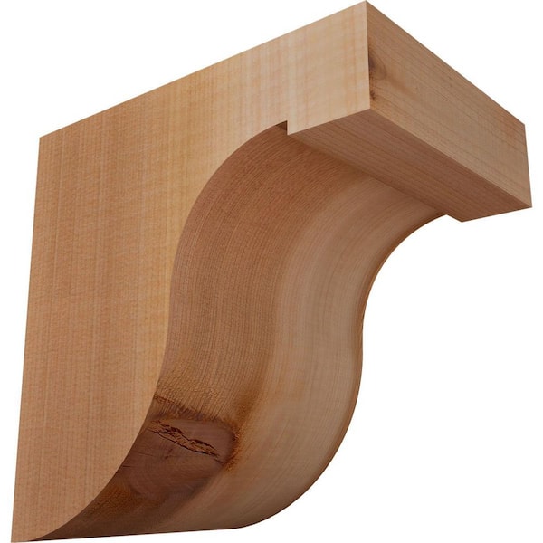 Ekena Millwork 5-1/2 in. x 8 in. x 8 in. Western Red Cedar Del Monte Smooth Corbel