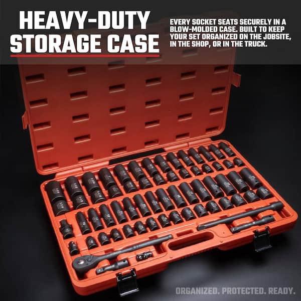 NEIKO 1/2 in. Drive Master SAE and Metric 6-Point Deep and Shallow