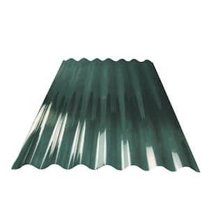 72 in. L x 21 in. W Corrugated Polycarbonate Plastic Curvy Green Roof Panel (Set of 1-Piece)