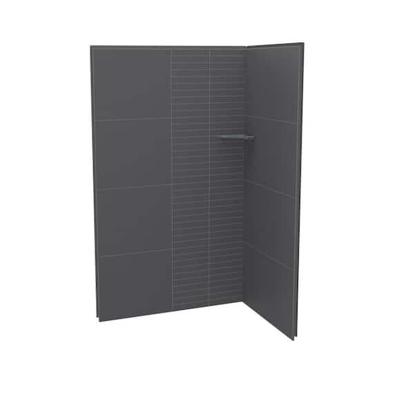 Utile 48 in. W x 36 in. D x 80 in. H Composite Direct-to-Stud Two-Piece Corner Shower Wall Kit in Erosion Charcoal