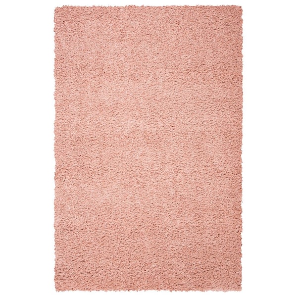 August Shag Rose 4 ft. x 6 ft. Solid Area Rug