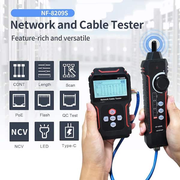 Lukyamzn NF-8209S Ethernet Cable Tester with PoE NCV Cable Length