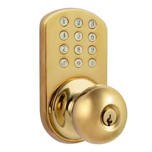 Brass Touch Pad Electronic Entry Door Knob