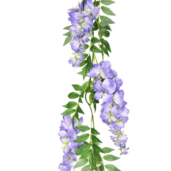 Vickerman Everyday Artificial White Wistera Bush 19 Long - 19-inch White  Wisteria Faux Floral Bush Polyester for Lifelike Appearance 