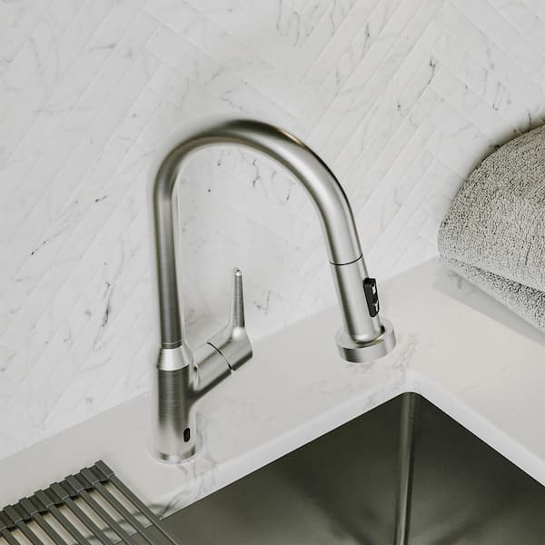 Karran Scottsdale 16-1/8 in. Single Handle Touchless Pull-Down Sprayer Kitchen Faucet 360° Spout in Spot-Free Stainless Steel - image 3