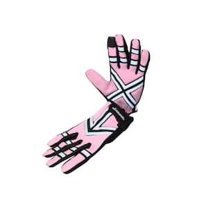 Small Pink Reflective Microfiber Industry Safety Gloves
