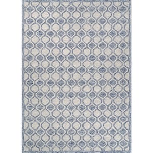 Silverthorne Mosaic Indigo Blue 6 ft. x 9 ft. Wool Area Rug
