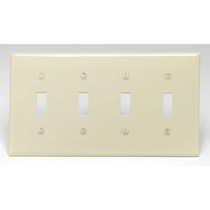 Ivory 4-Gang Toggle Wall Plate (1-Pack)
