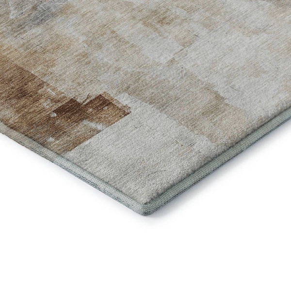 Mayfield Premium Machine Washable Abstract AMF1697 Beige 10 ft. x 14 ft. Area Rug