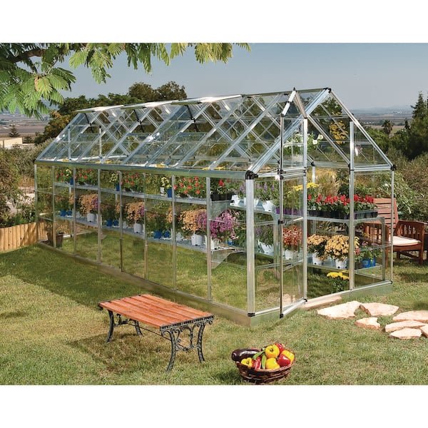 CANOPIA by PALRAM Snap and Grow 6 ft. x 16 ft. Silver/Clear DIY Greenhouse Kit