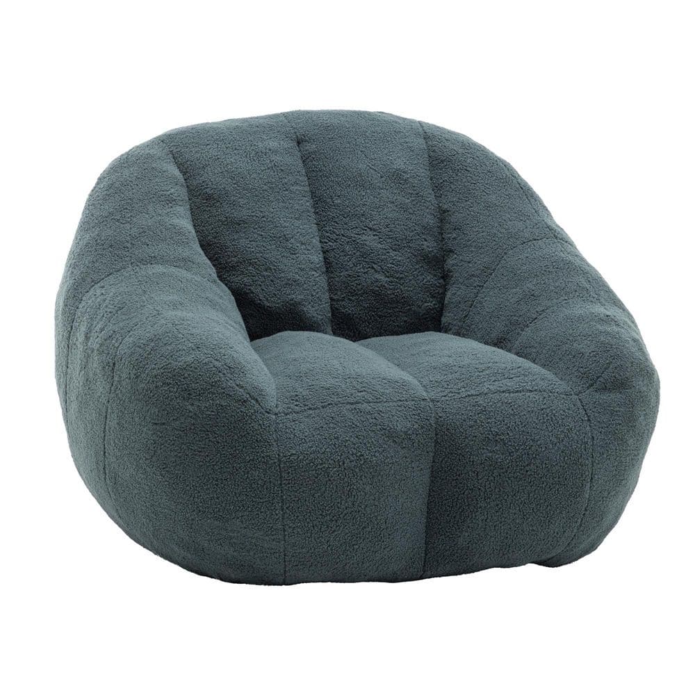 Dark Green Teddy Faux Fur Fabric Bean Bag Chair with Tufted Soft Stuffed Filling, Fluffy and Memory Foam price history on PriceWatchPro