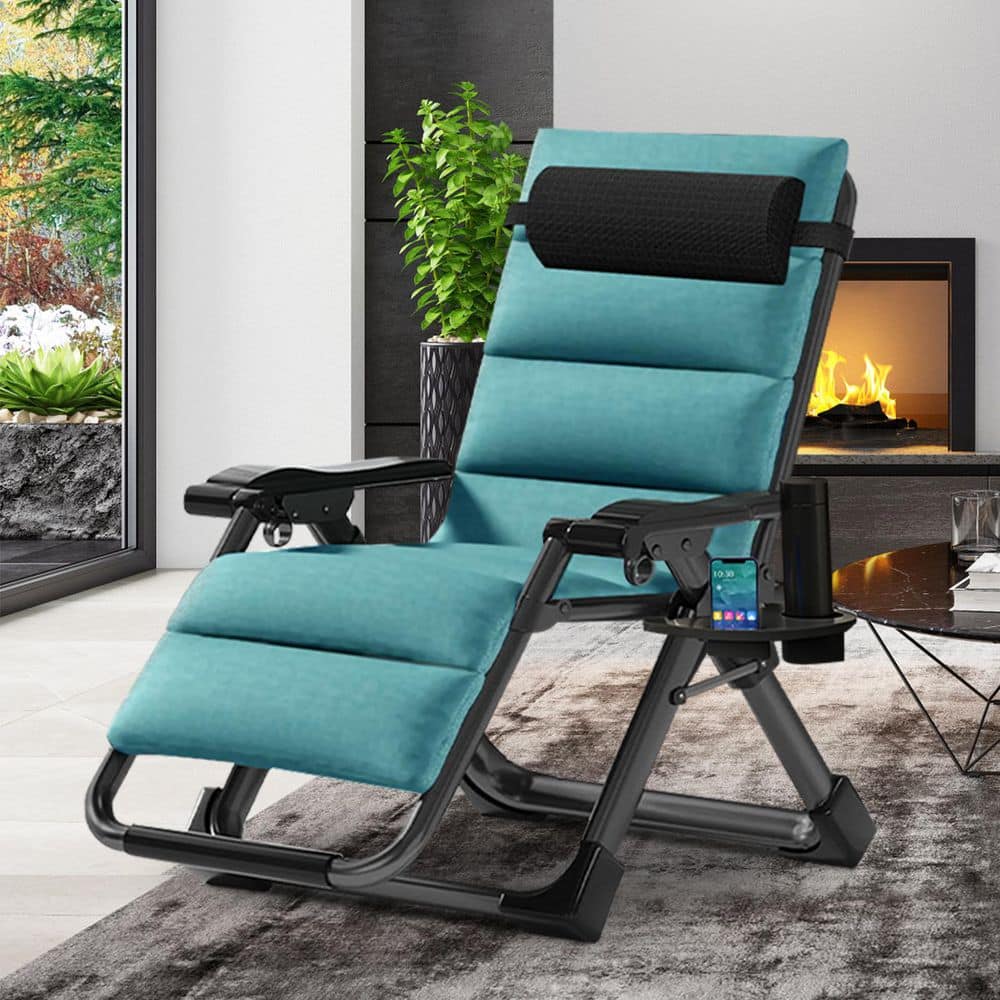 BOZTIY Zero Gravity Chair Outdoor Padded Lounge Chair with Side
