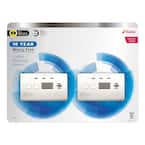 10 Year Worry-Free Sealed-In Lithium Battery Carbon Monoxide Detector with Digital Display (2-Pack)