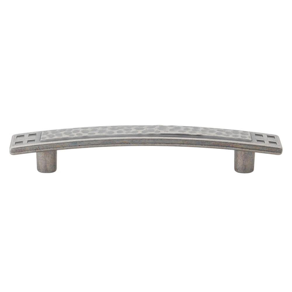 Weathered Nickel Hammered Cabinet Pull with Mounting Hardware