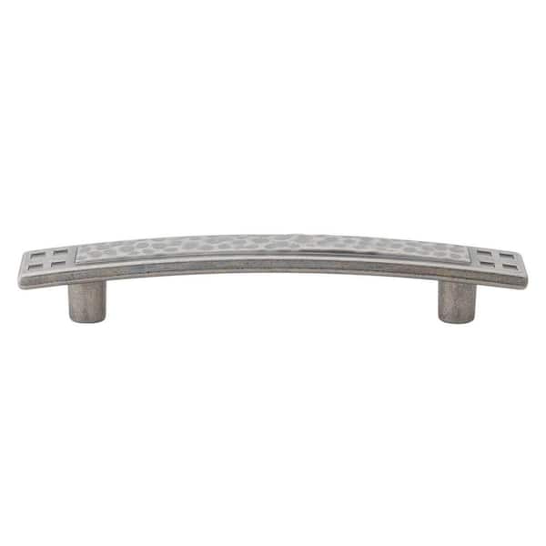 GlideRite 3-3/4 in. Center-to-Center Weathered Nickel Hamm Ered Mission Style Cabinet Pull (10-Pack)