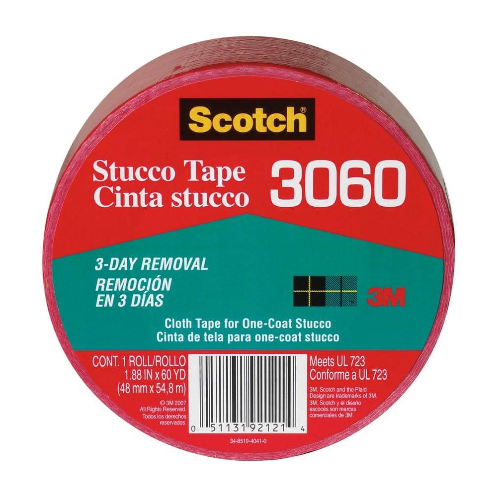 Scotch 1.88 in. x 60 yds. Red Poly Contractors Stucco Tape