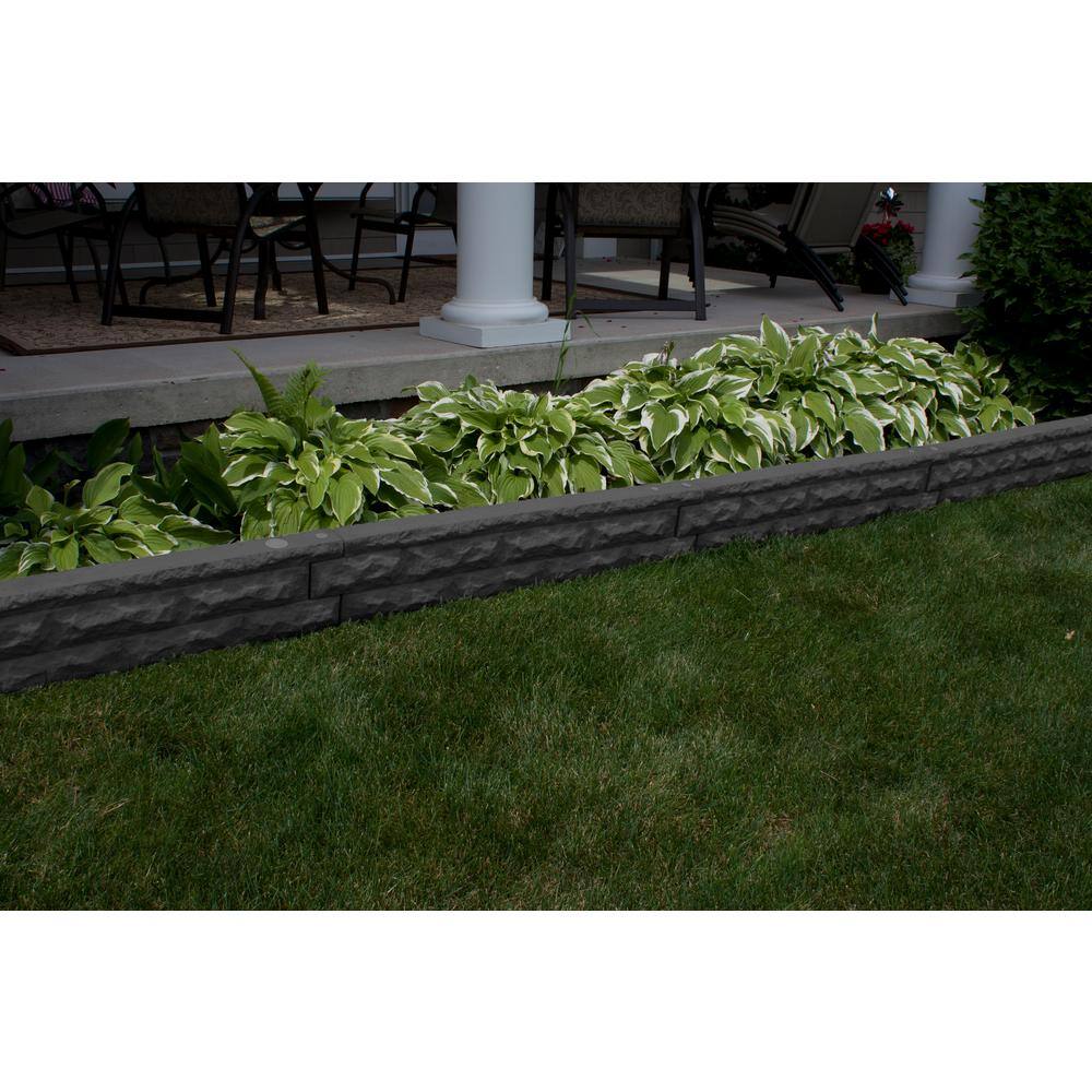 Dark Granite Garden Stone Border Edging, 50-inch