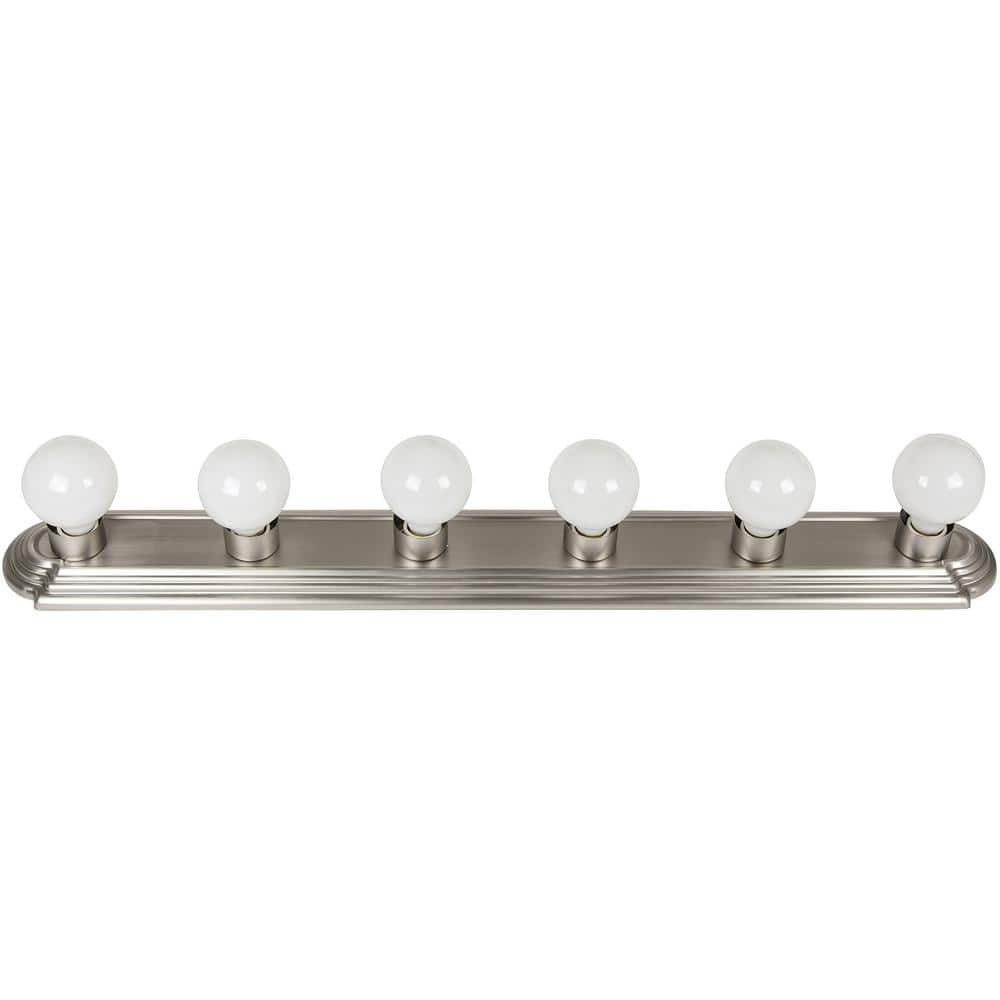 hampton bay 6 light bath bar brushed nickel