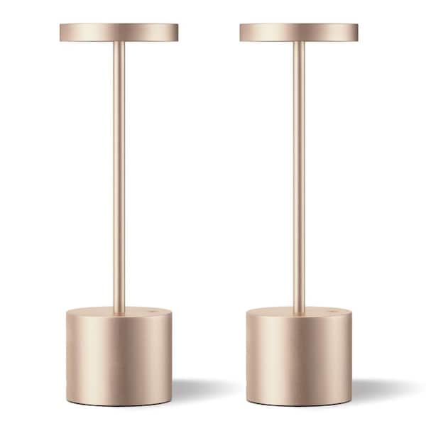 Cordless LED Table Lamps Set of 2 with Touch Dimming, 3 Color Temperatures, 10.1 in Portable Round Shade, Antique